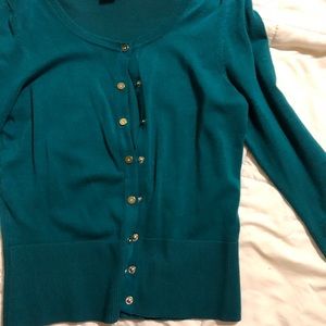 Whbm teal cardigan